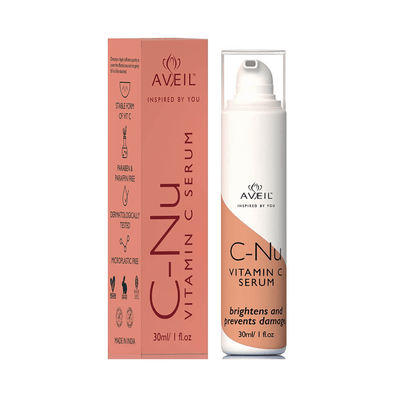 AVEIL C-Nu Vitamin C Face Serum | Radiant Glowing & Effective Skin Brightening | All Skin Types | 30 ml